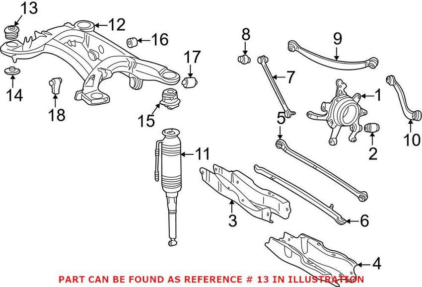 Mercedes Subframe Bushing Kit - Rear Forward 2153500008